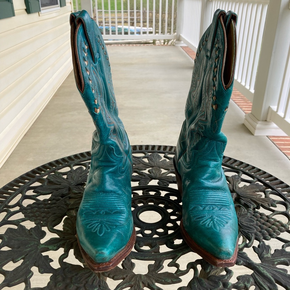 Vintage teal Justin boots